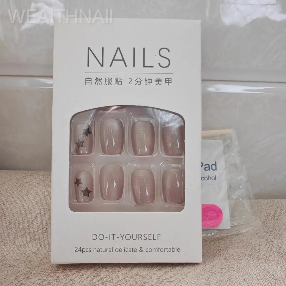 24 Pcs Green Solid Color Finger Nails Simple Press on Acrylic Nails for Gluing Ready Square Nail Tips Realistic False Nails 2025