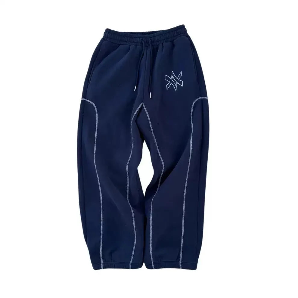 American Y2K Casual Zipper Hoodie Sweatpant Two Piece Set HipHop Oversized Embroidery Sweatshirts Men Women Casual Pants