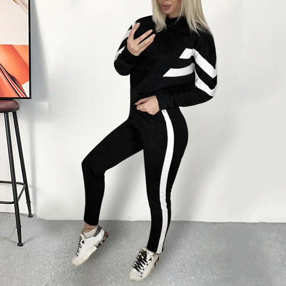 2 Pieces Set Women 2021 hot style Europe America autumn hooded fleece suit two-piece show hilum Sports Set Hooded Sportswear Set