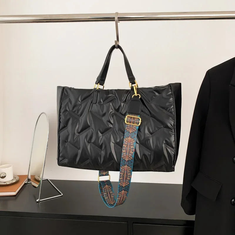 Fashion Large Tote Padded Handbags Designer Quilted Women Shoulder Bags Luxury Nylon Down Cotton Crossbody Bag Winter Tote Big