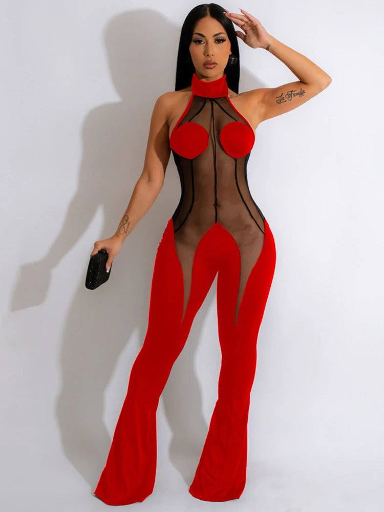 Luna Halter Lace Jumpsuit