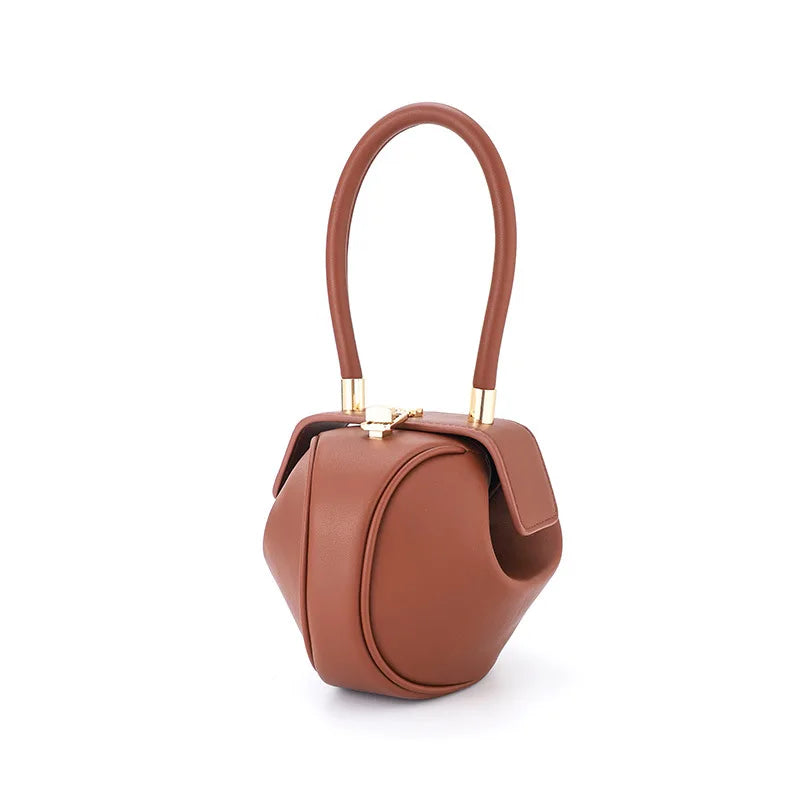 Round Ball Women's Handbag Brand Designer Bowling Bag PU Leather Mini Shoulder Bags Female Luxury Purse Fashion Armpit Bag