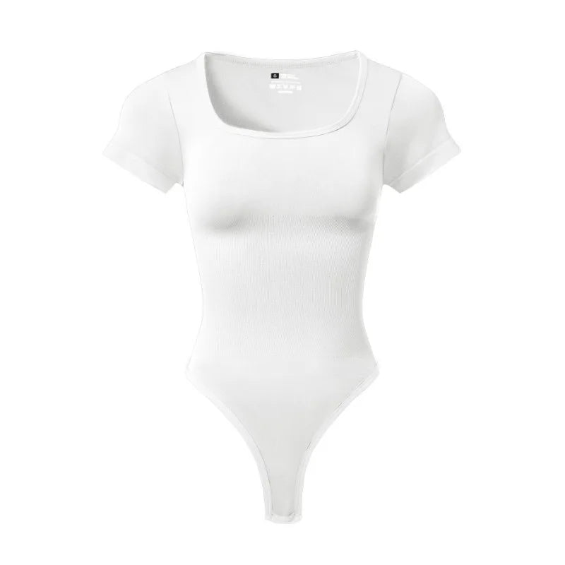 Plus Size Seamless Square Neck Yoga Jumpsuit