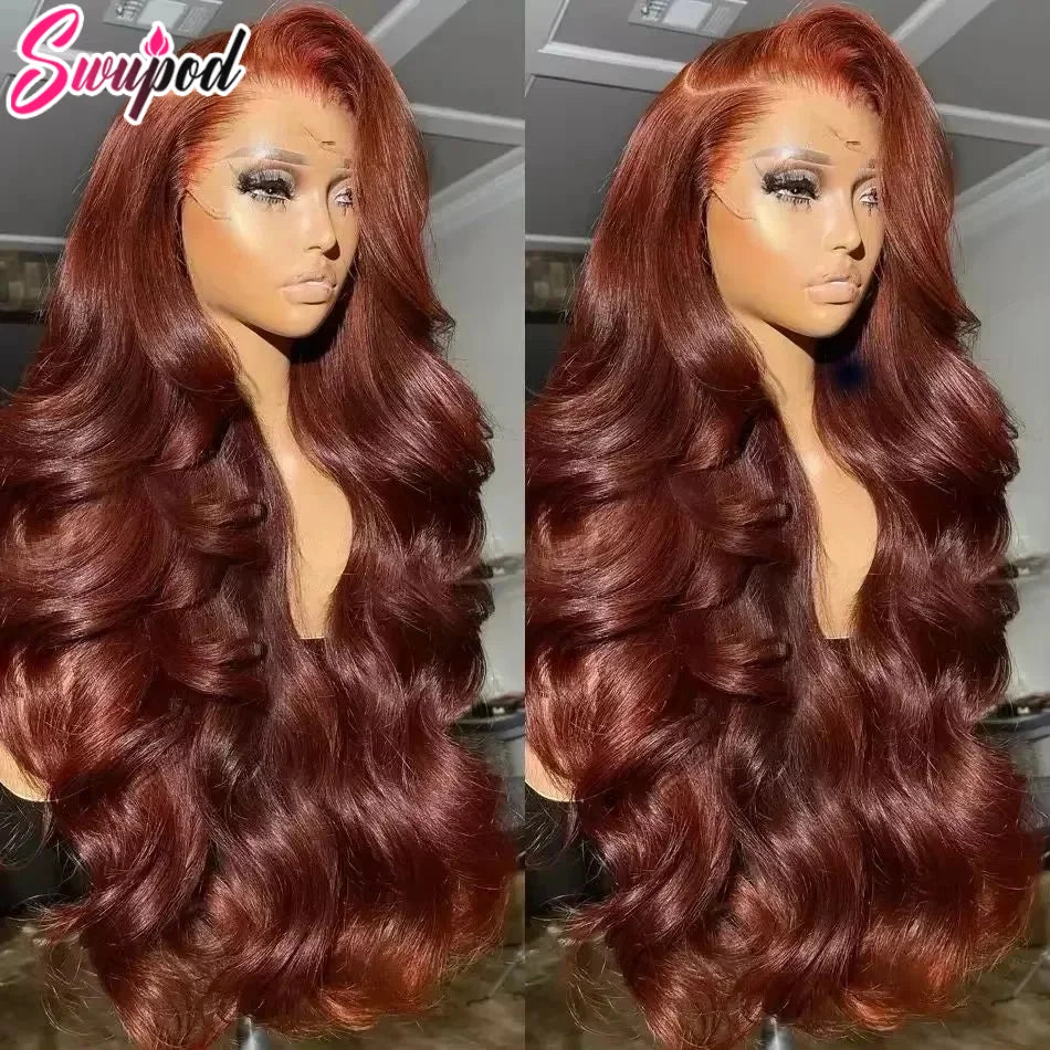 Brazilian Auburn Body Wave HD Lace Front Human Hair Wig (13x4 / 13x6, 250% Density)