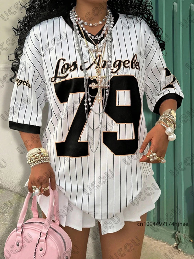 Los Angeles 79 V-Neck Stripe Tee