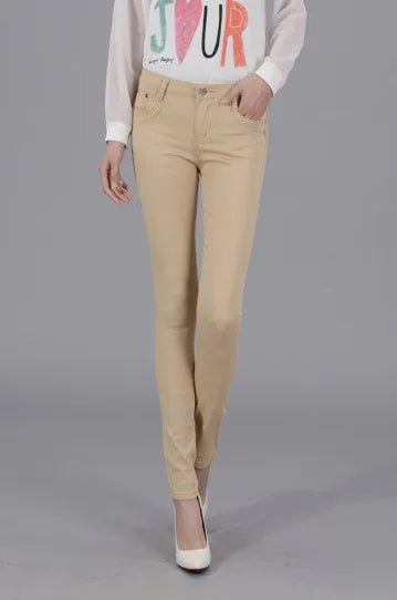 Women Dress Pants Tapered Leg  Colored Stretch Slim Jeans Skinny Trousers  Pockets  for Daily ouc073