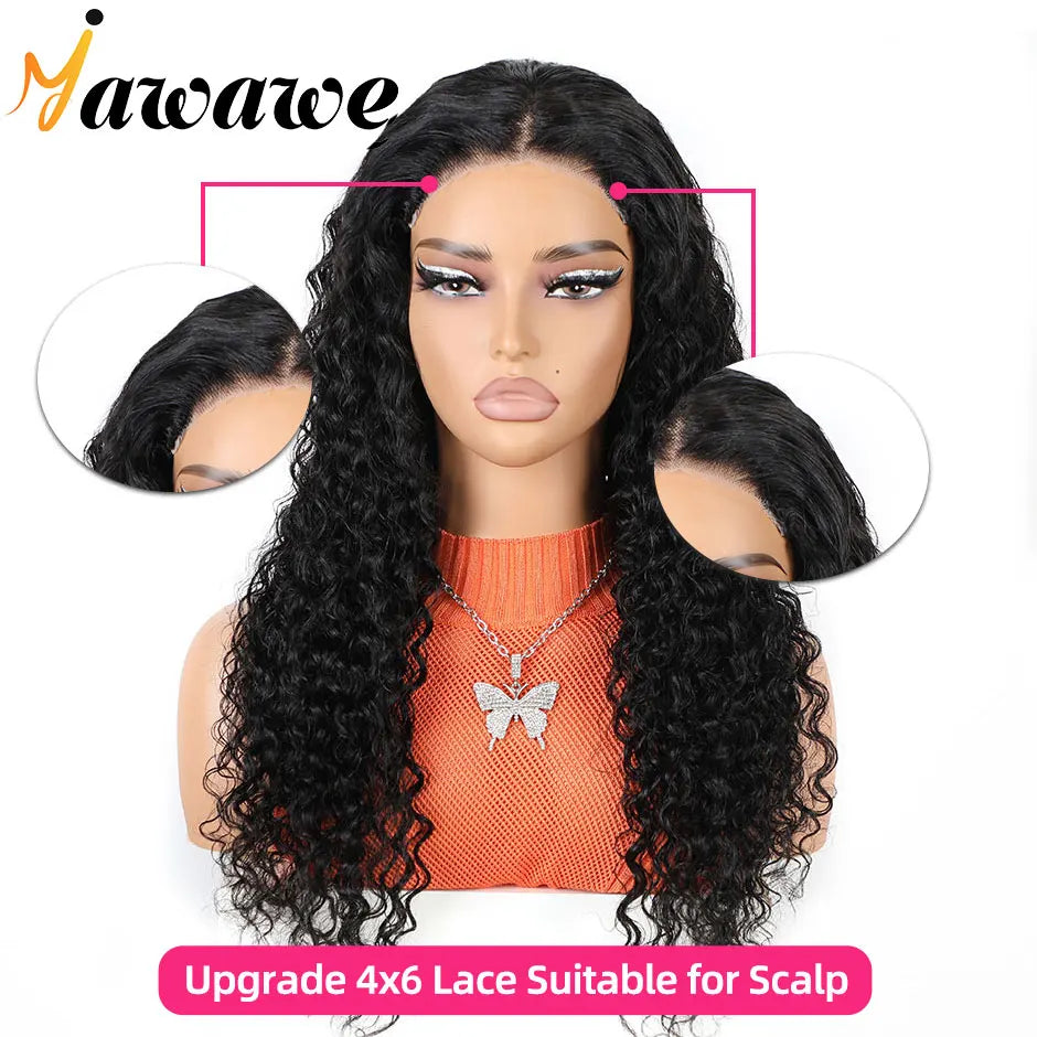 Yawawe Hair Glueless preplucked Deep wave human wigs ready to go HD lace frontal wig Wear Go human hair wigs for women