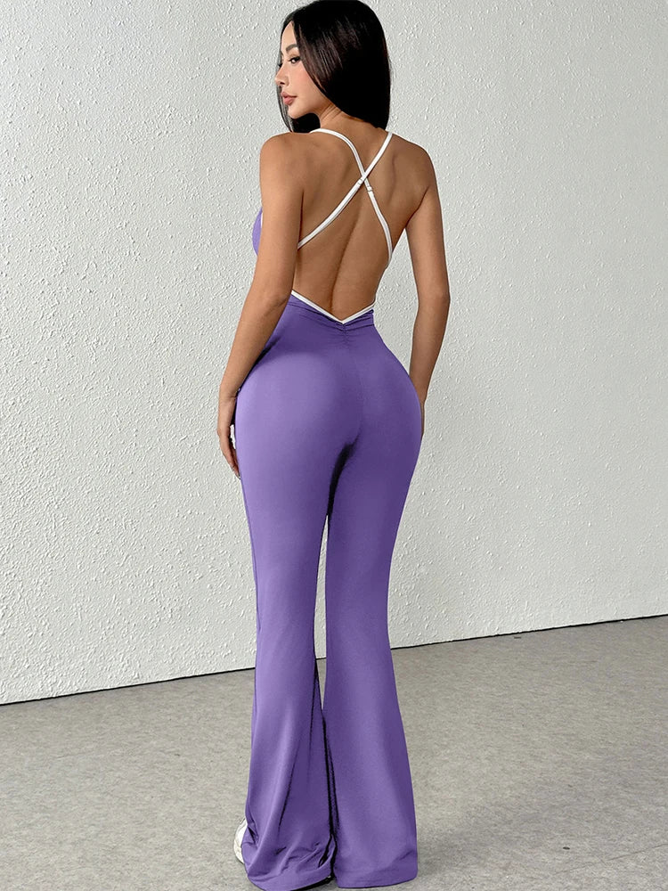 Backless Sling Slim-Fit Streetwear Jumpsuit