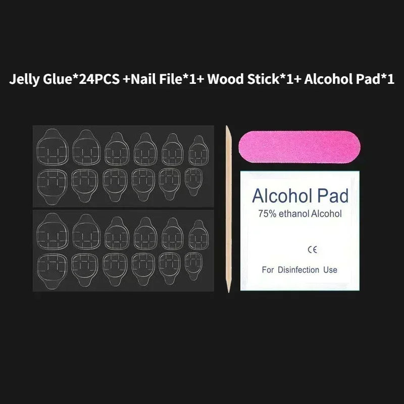 Handmade 3D Flower Press On Nails Reusable Short  Almond False Nails Artificial Fake Nail With Glue Gift Full Cover Nail Tips