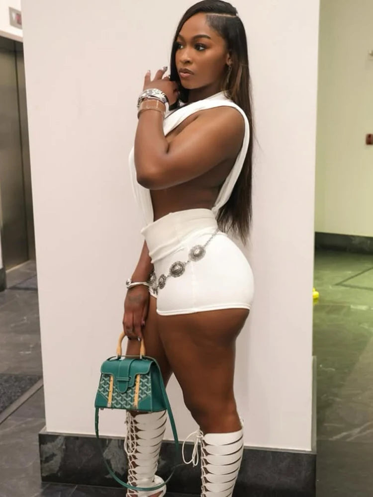 Ruched Edge Patchwork Romper