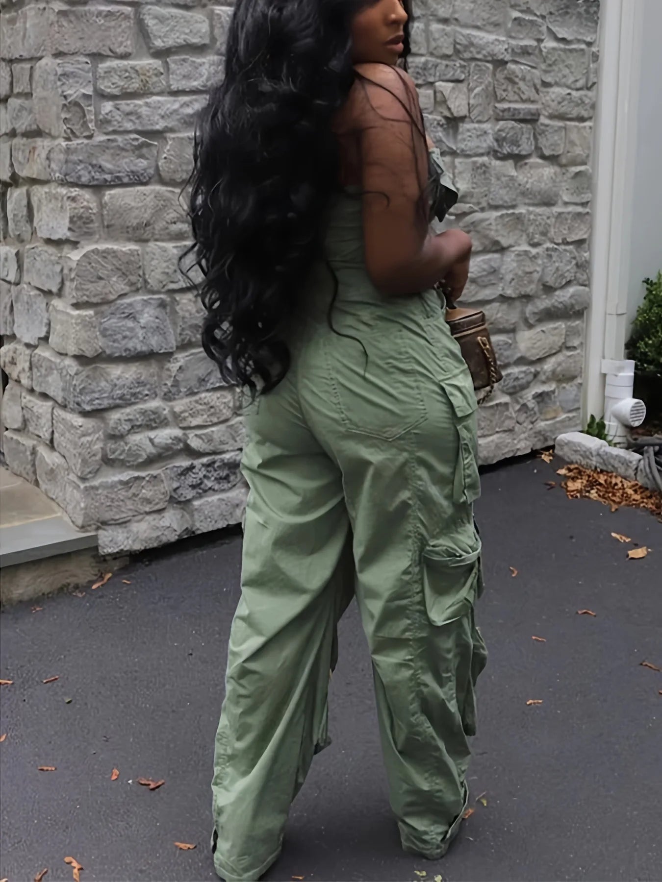 Cross-Denim Casual Jumpsuit