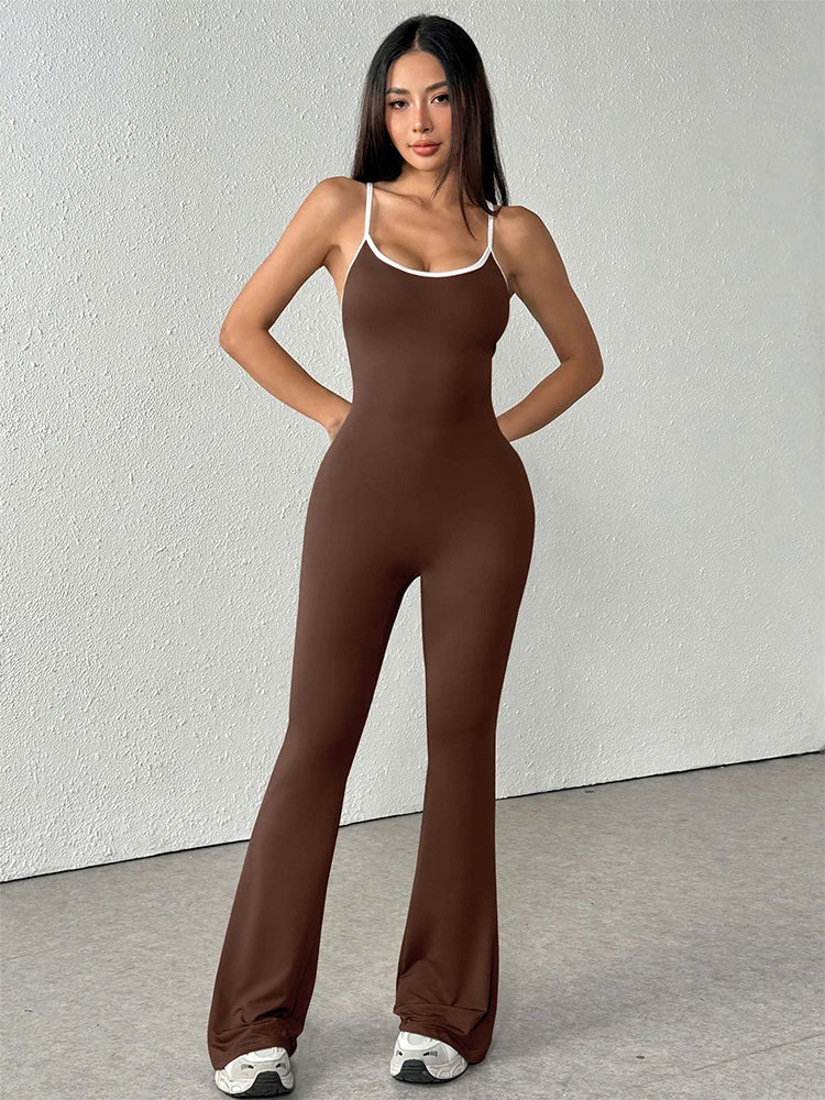 Backless Sling Slim-Fit Streetwear Jumpsuit