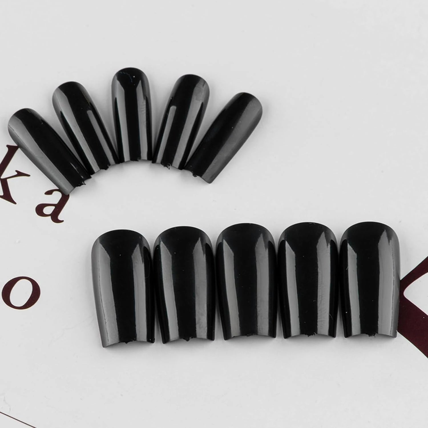 120Pcs Black Square French Tip False Nails Press On Nails Medium Square Full Coverage False Nails for Nail Extensions DIY Salon