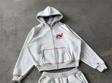 2 Piece Hooded Crop Top Wide Leg Joggers Set Women Casual Sportswear Track Suit with Embroidery  2 Piece Sets Womens Outfits