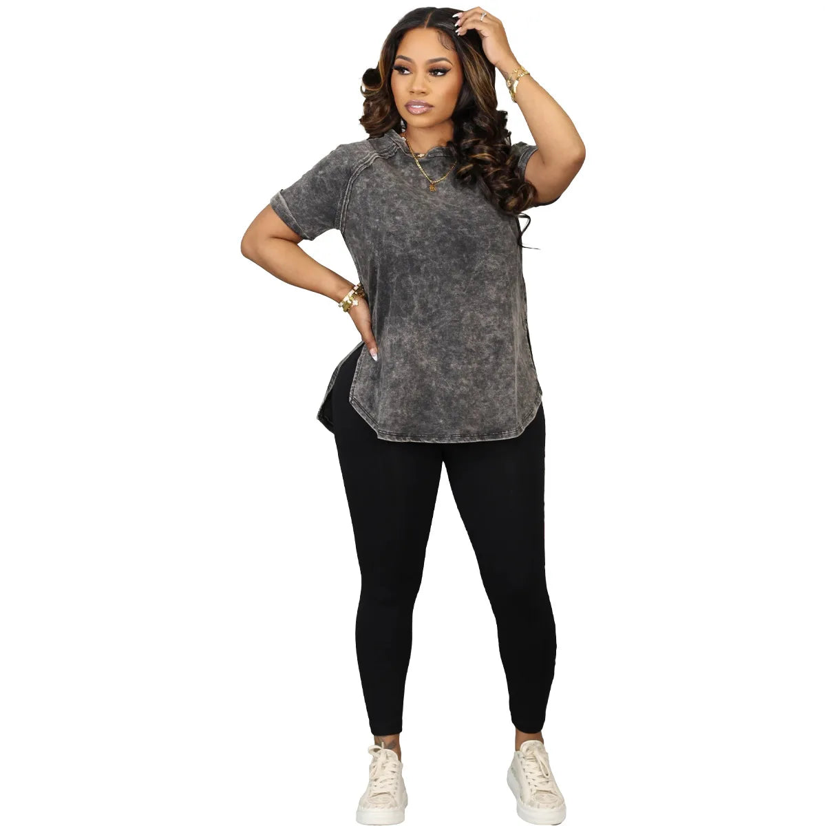 2 Piece Set Clothes For Women Spring Summer Casual Short Sleeve O-neck Polyester Top Long Pant Matching Sets Dashiki Outfits