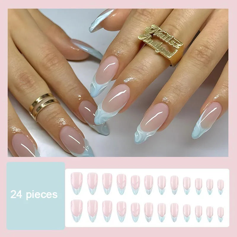 Short Fake Nails for Gluing Ready for Girls Nails Press on Ready-made Artificial Nails Press on Fingernails To Stick on CDJ03