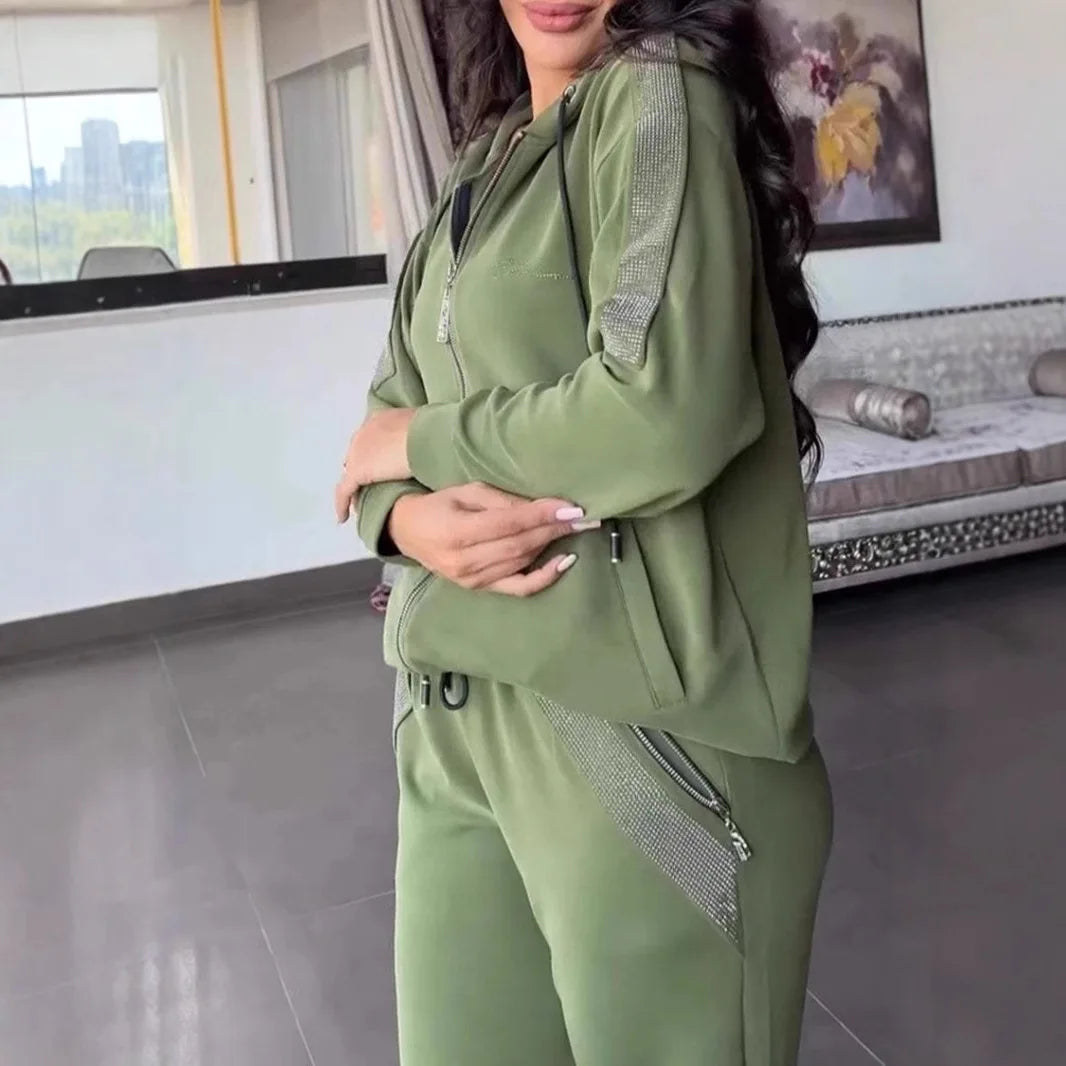 2025 New Autumn and Winter Fashion Casual Long-sleeved Trousers Sweatshirt Trousers 2-piece Set Костюм Женский Летний