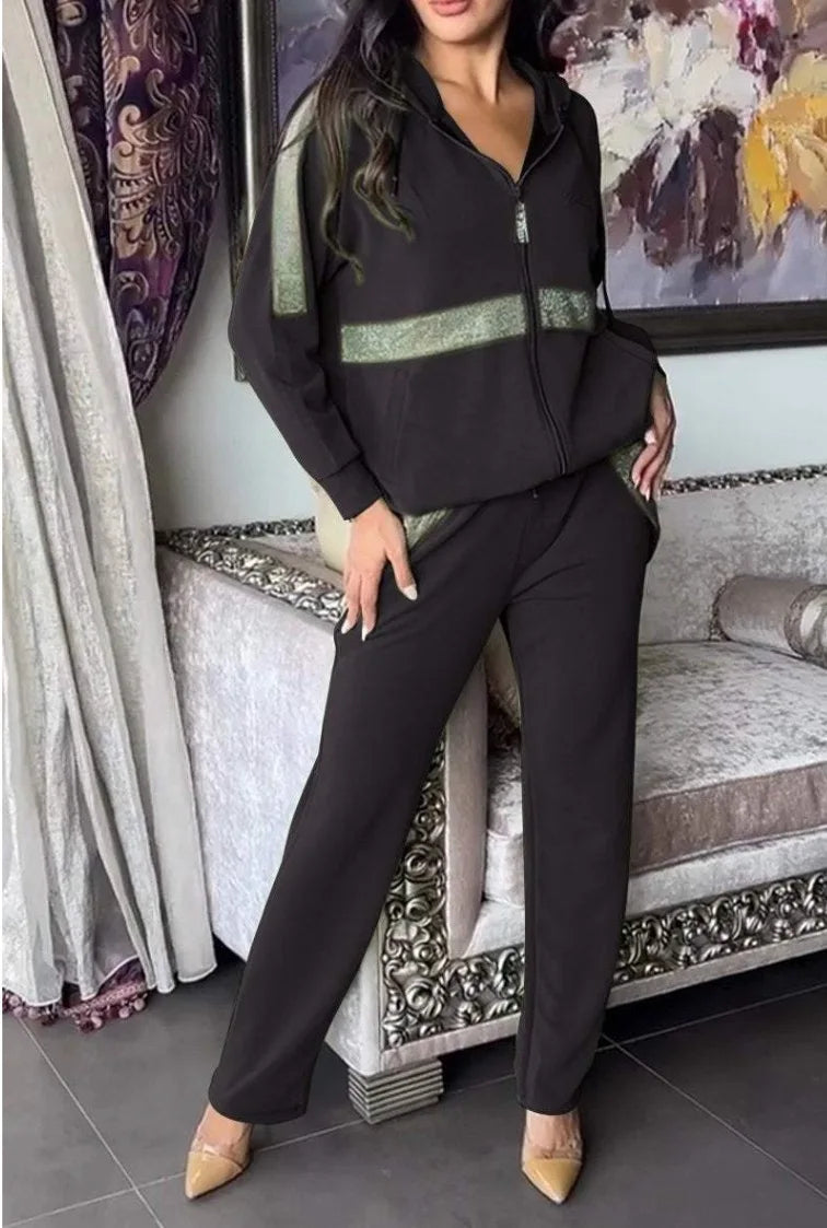 2025 New Autumn and Winter Fashion Casual Long-sleeved Trousers Sweatshirt Trousers 2-piece Set Костюм Женский Летний