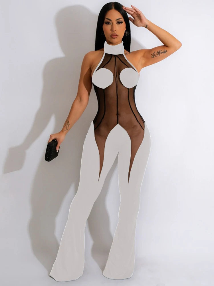 Luna Halter Lace Jumpsuit