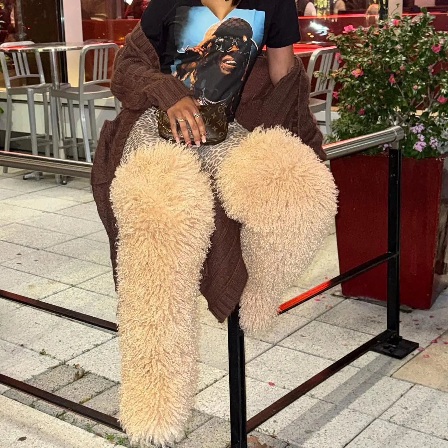 Over The Knee  Thigh High Mongolian Fur Boots Faux Tall Boots for Women