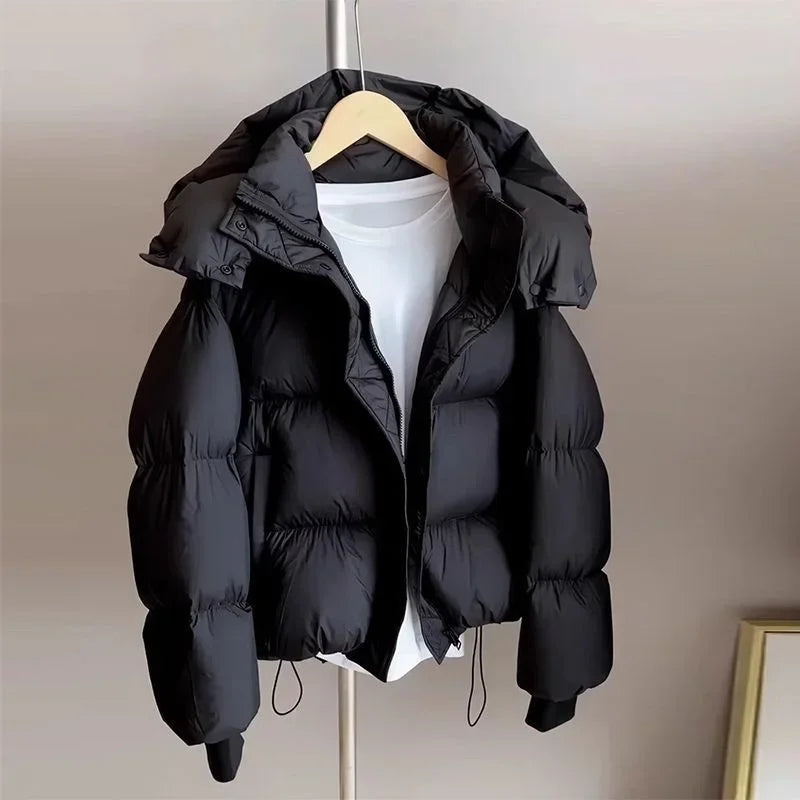 Women Hooded Puffer Coat New Winter Down Cotton Jacket Thick Warm Parkas Loose Casual Overcoat Padded Jacket Female Outerwear