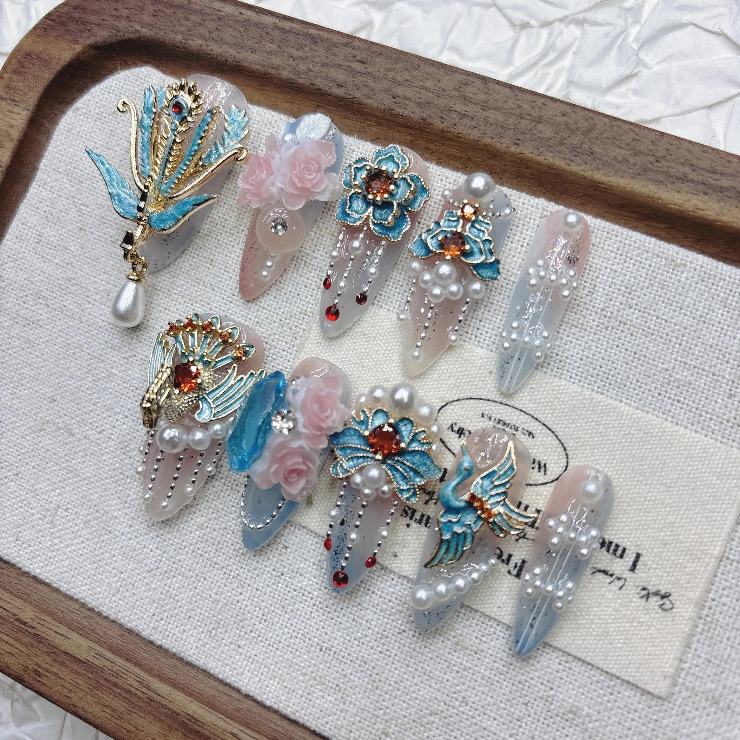 10Pcs High Quality Handmade Press on Nails Simple And Elegant  Royal A must For Trends Fashion Weapon Nail Stickers  Elegant