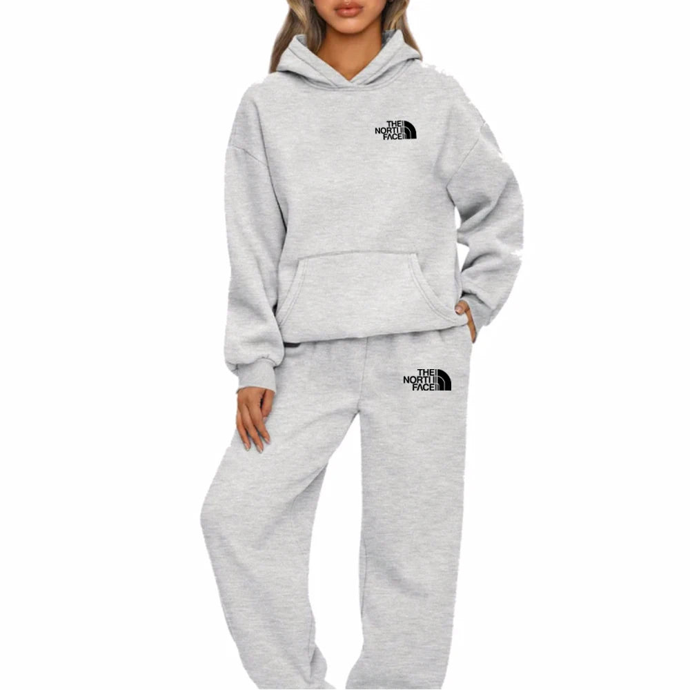 Women Hoodies Two Piece Sets High Quality Printing Hooded mans Sweatshirt Sweatpants Casual Suit Female Outwear and Trousers