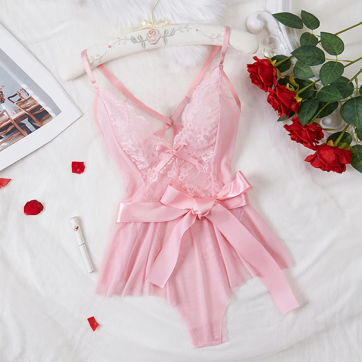 Transparent Bodysuits Sexy Erotic Set Sexy Lingerie Night Dress Fairy Deep V Seamless Underwear Women Intimates Sexy Outfit