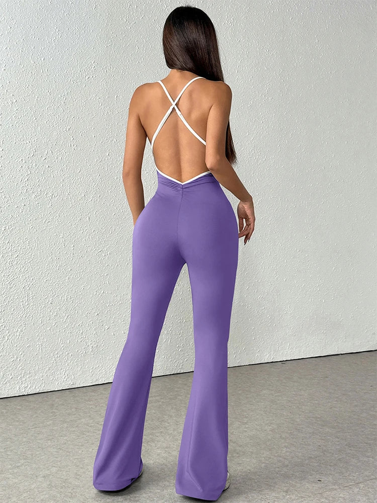 Backless Sling Slim-Fit Streetwear Jumpsuit