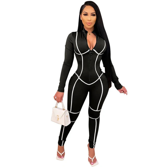 Slim Zip-Up Streetwear Jumpsuit