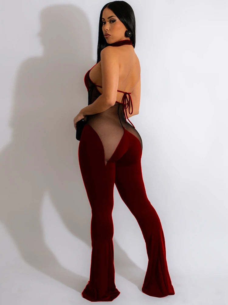 Luna Halter Lace Jumpsuit