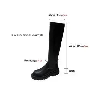 Platform Heel Knee High Boots Women Fashion Ladies Zipper Round Toe Knight Long Boots Autumn Winter Women's Shoes Footwear