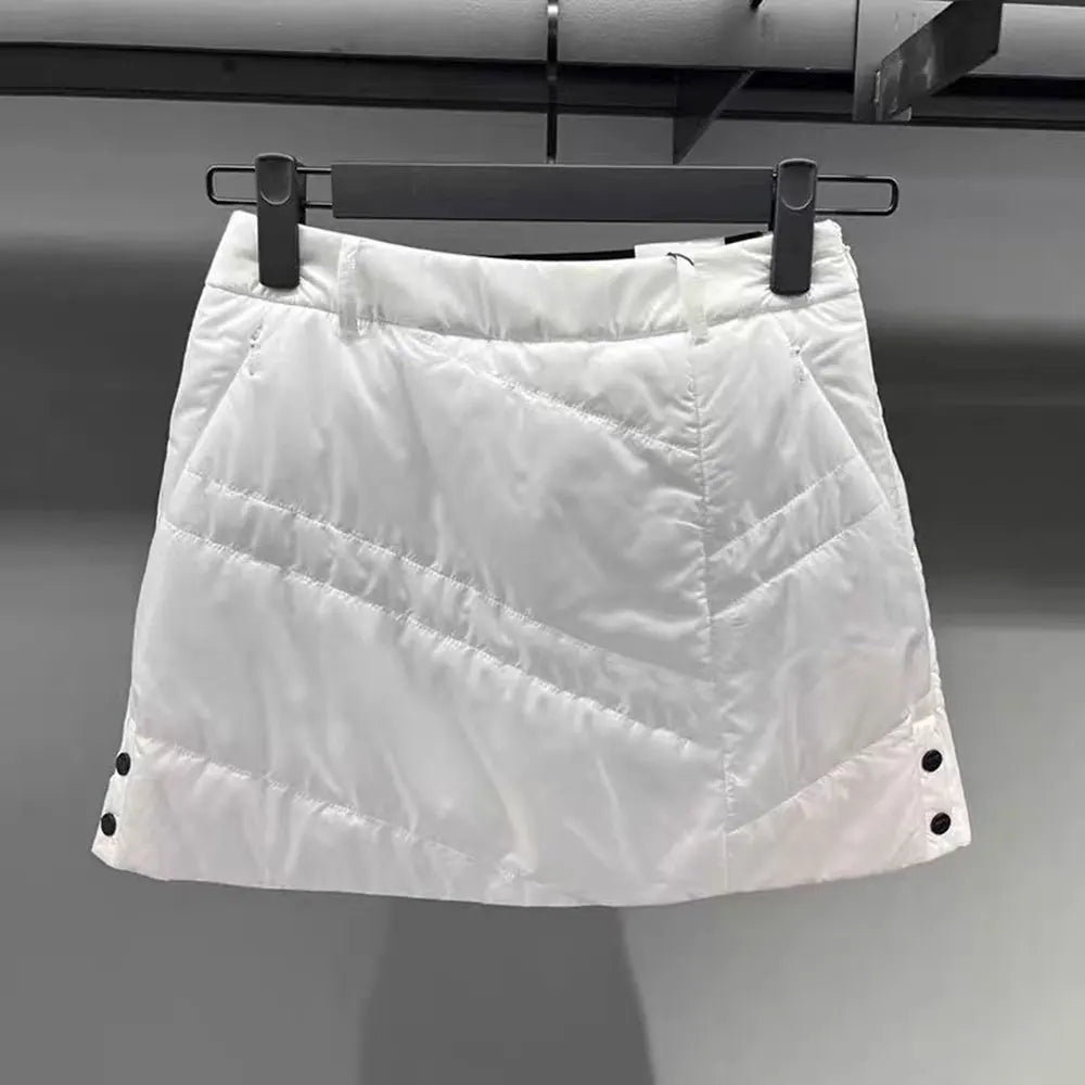 2025 New Women's Golf Skirt Autumn/Winter Down Skirt, Warm, Comfortable, Slim Fit Sports, with Inner Lining to Prevent Light Lea