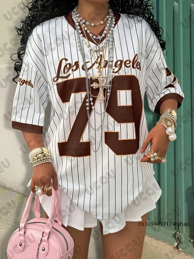 Los Angeles 79 V-Neck Stripe Tee