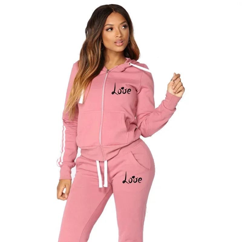 Women's Two-piece Set Casual Autumn Winter Fashion Suit Sports Comfortable Zipper Daily Outdoors Hoodie Hot Sale Jogging Quality