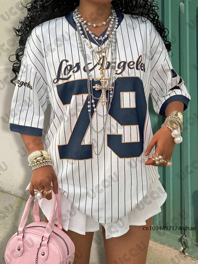 Los Angeles 79 V-Neck Stripe Tee