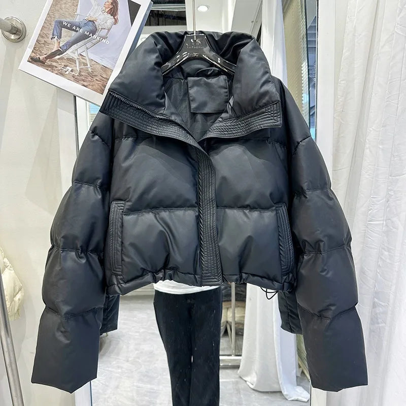 PU Leather Puffer Jacket