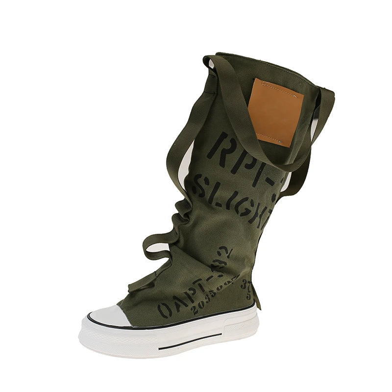 Platform Long-thigh Boots 2025 New Fashionable and Versatile Design Sense Niche High-top Stacking Board Shoes